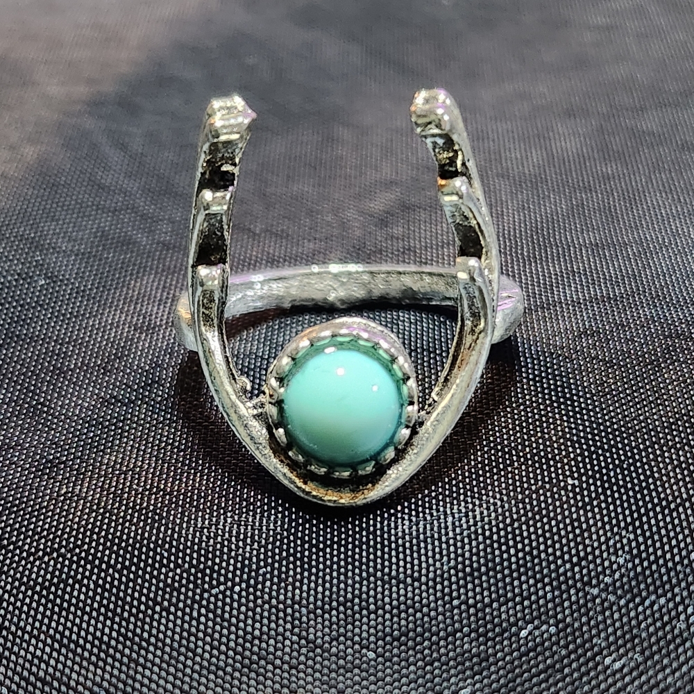 Vintage Hirsch Antlers Silver & Turquoise Ring ☆☆ 3 for $40 ☆☆